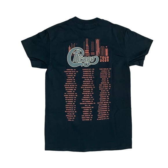 Chicago Band Shirt NEW Hard Habit to Break Tour 2023 Black Graphic Tee Small - Picture 2 of 9